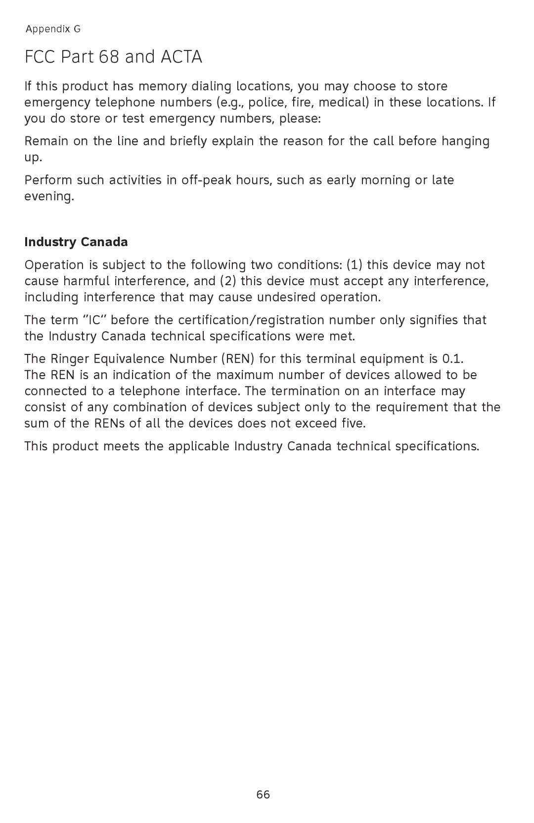 AT&T SL82118, SL82658, SL82558, SL82518, SL82318 user manual Industry Canada 