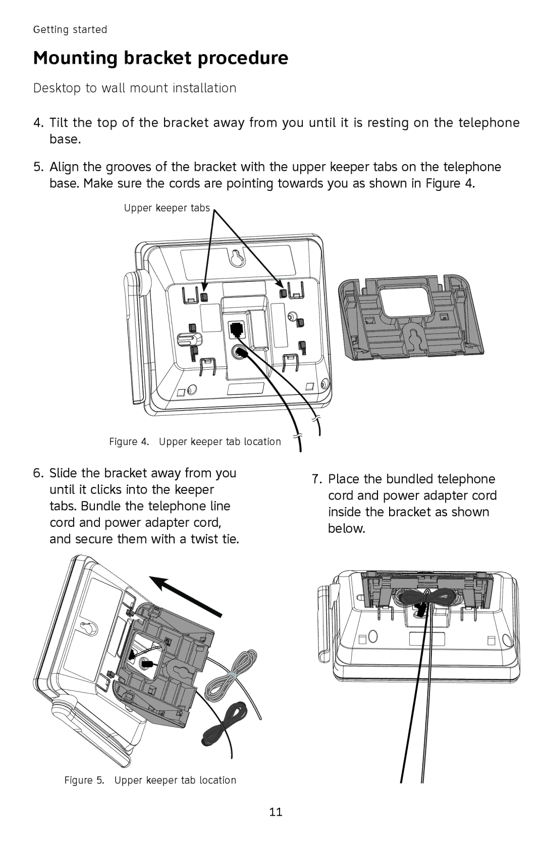 AT&T SL87218 user manual Upper keeper tab location 