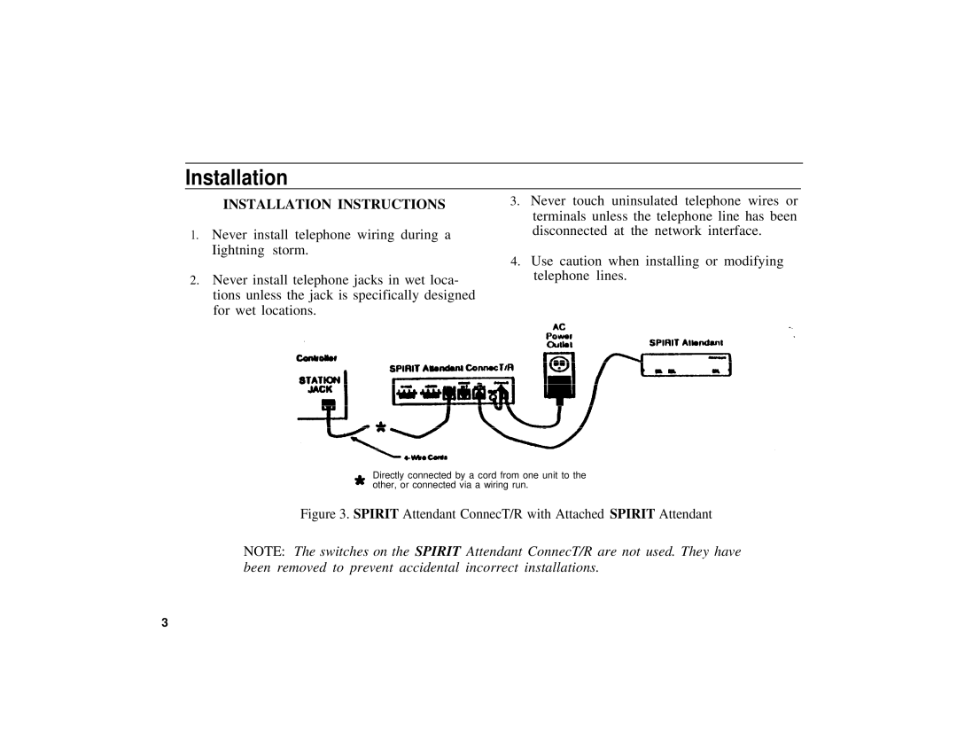 AT&T SPIRIT Attendant owner manual Installation Instructions 