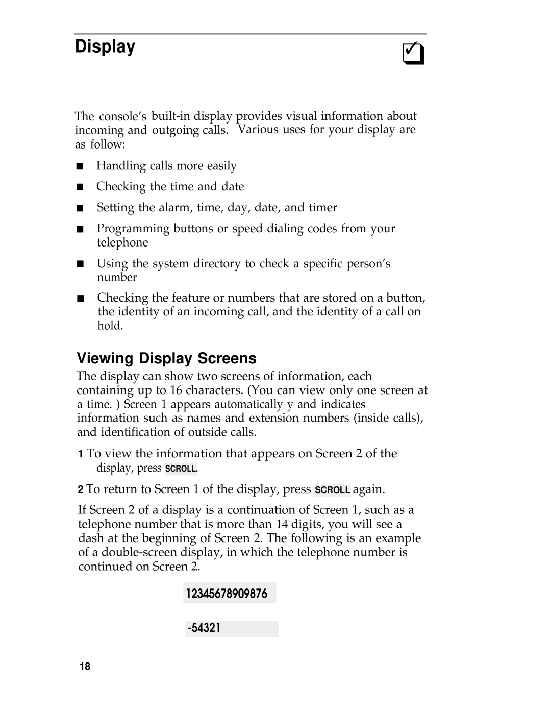 AT&T System 25 manual Viewing Display Screens 