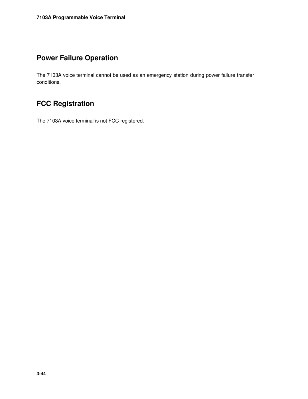 AT&T System 85 manual Power Failure Operation 