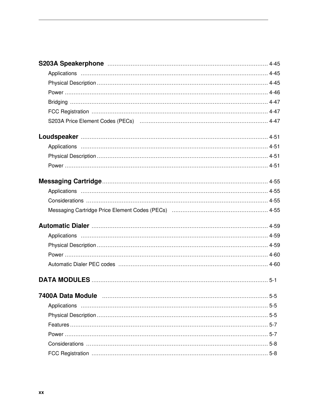 AT&T System 85 manual S203A Price Element Codes PECs ……………………………………………………………… 