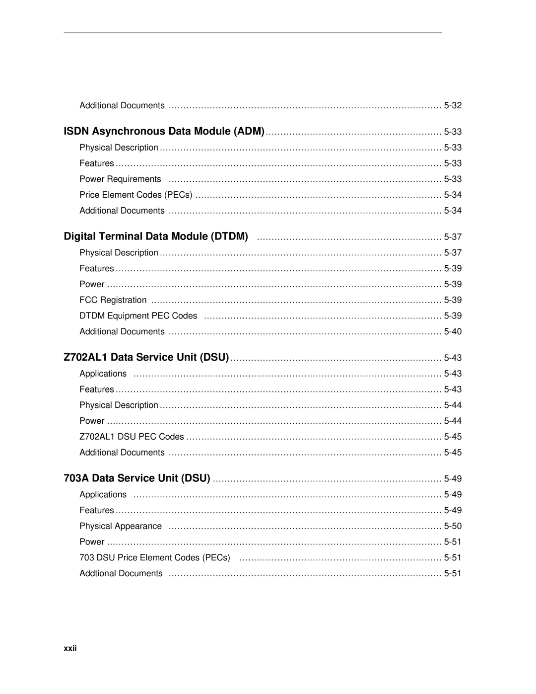 AT&T System 85 manual Isdn Asynchronous Data Module ADM …………………………………………………… 