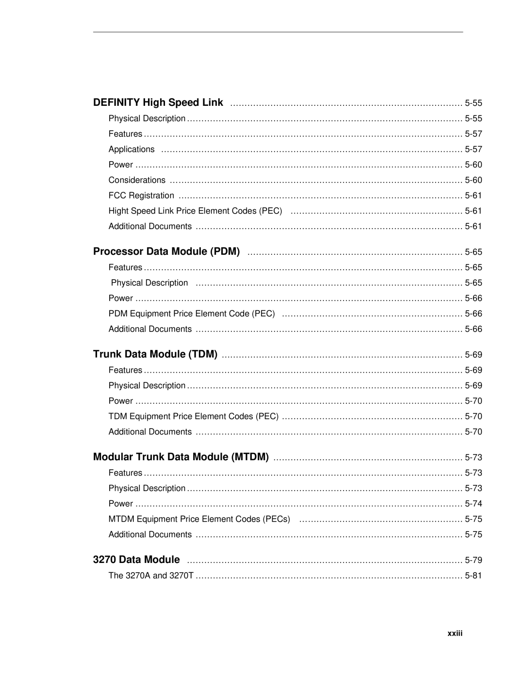 AT&T System 85 manual Processor Data Module PDM ………………………………………………………………… 