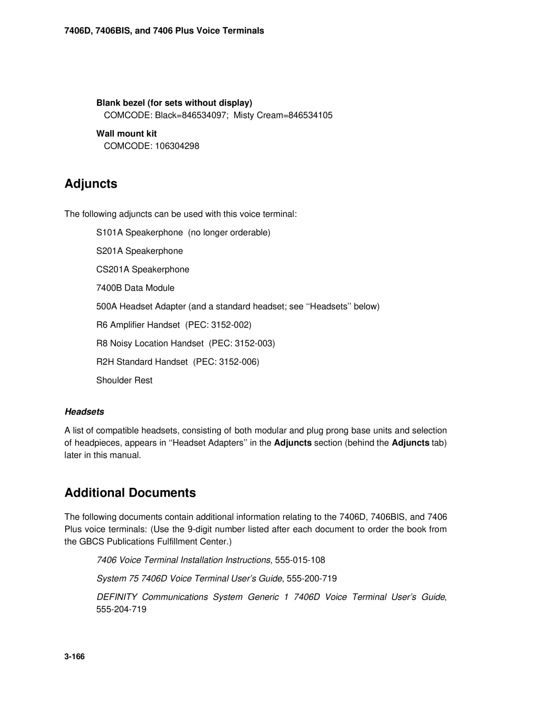 AT&T System 85 manual Adjuncts, Wall mount kit 