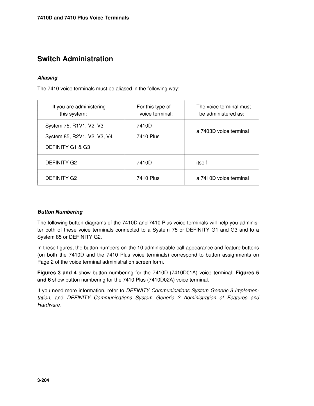 AT&T System 85 manual Definity G1 & G3 Definity G2 