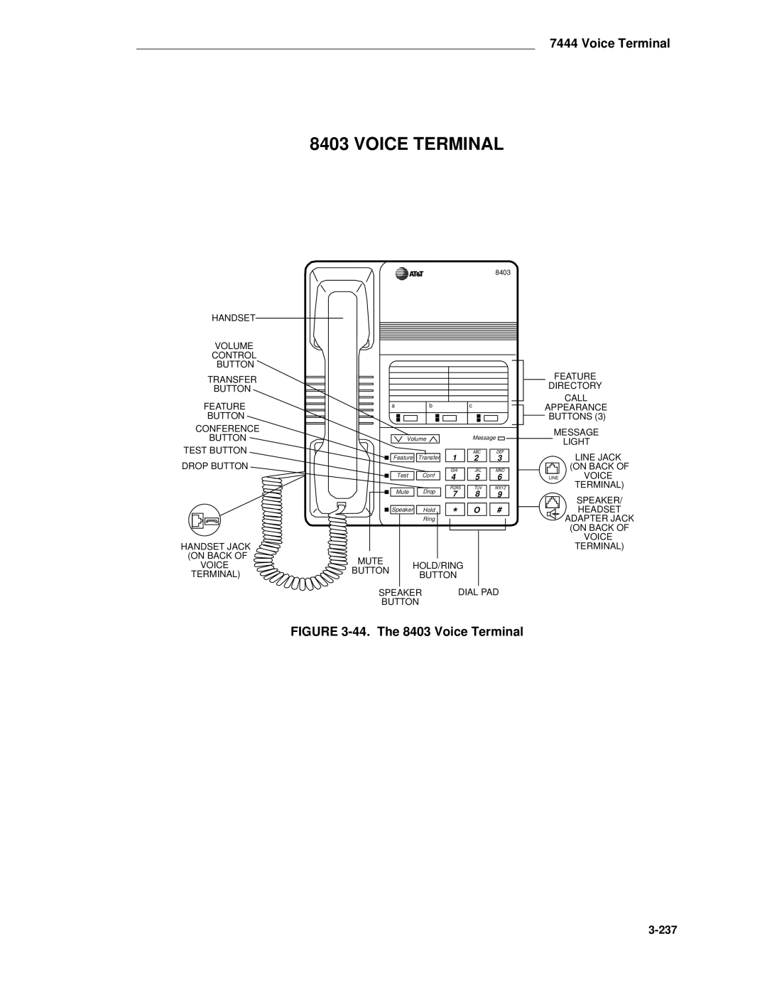 AT&T System 85 manual Voice Terminal 