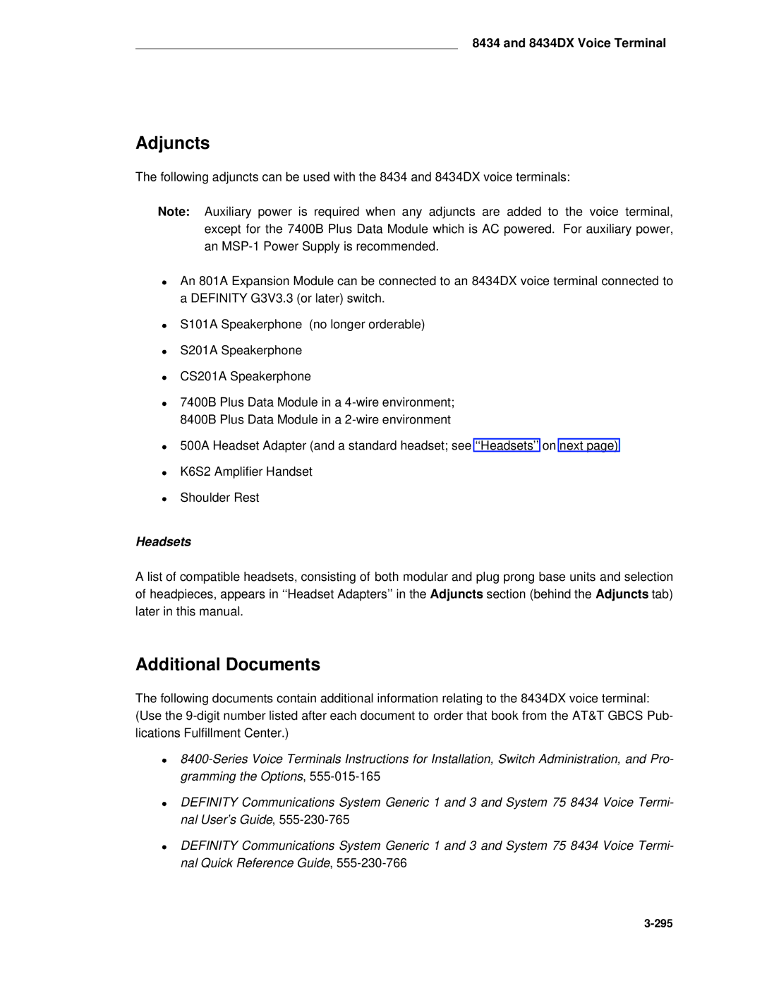 AT&T System 85 manual 295 