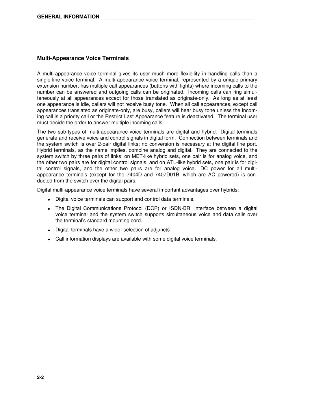 AT&T System 85 manual Multi-Appearance Voice Terminals 