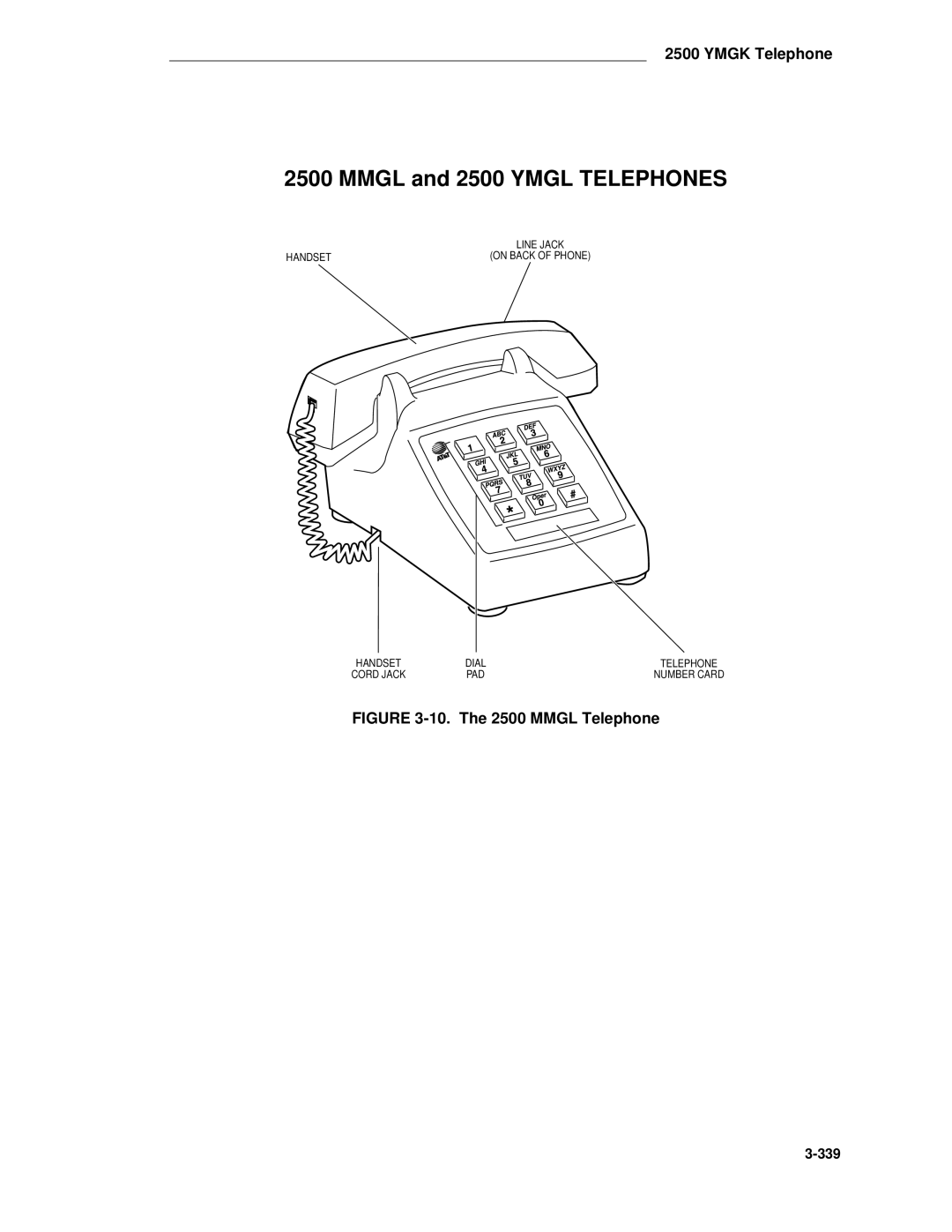 AT&T System 85 manual Mmgl and 2500 Ymgl Telephones, The 2500 Mmgl Telephone 