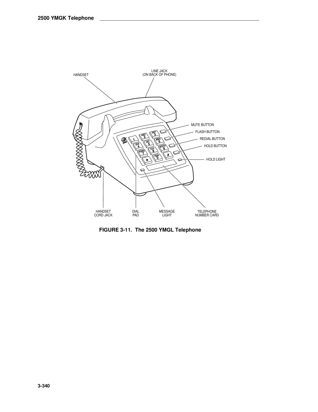 AT&T System 85 manual The 2500 Ymgl Telephone 