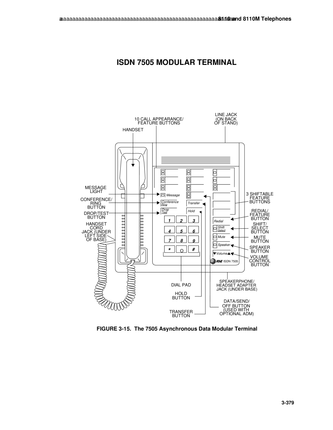 AT&T System 85 manual Isdn 7505 Modular Terminal 