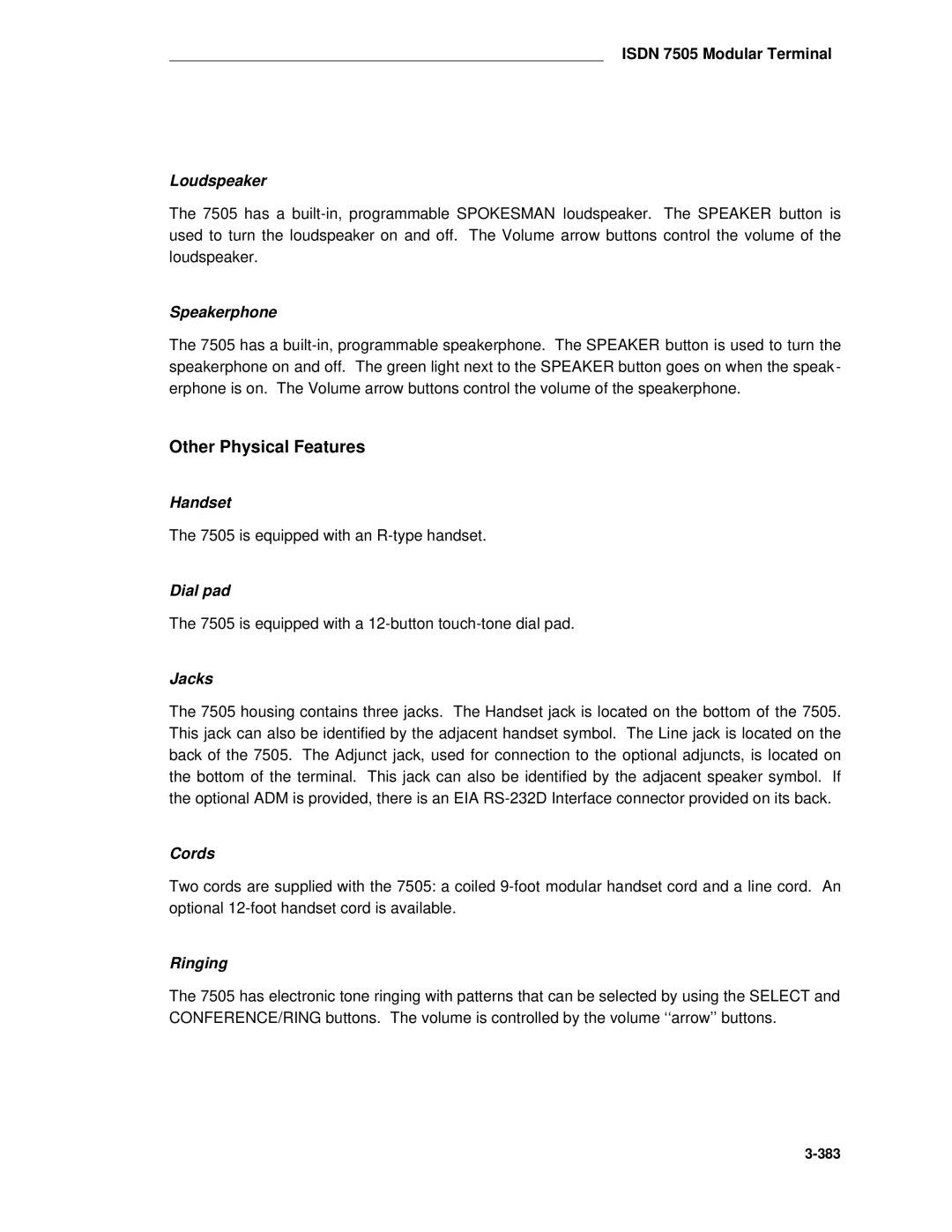 AT&T System 85 manual is equipped with an R-type handset 