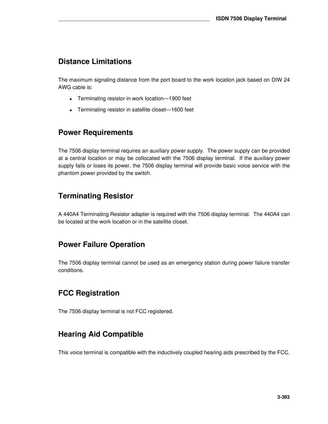 AT&T System 85 manual display terminal is not FCC registered 