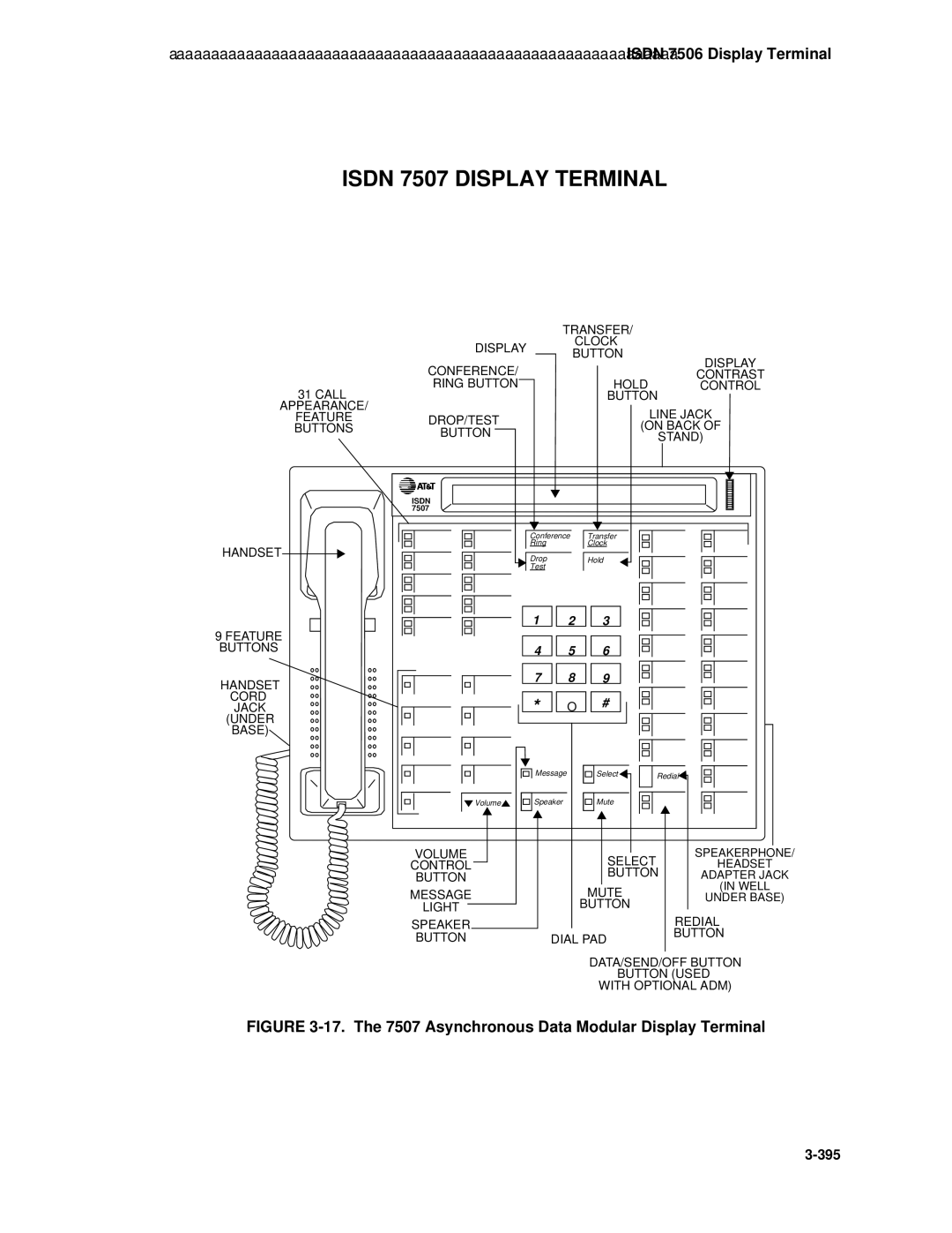 AT&T System 85 manual Isdn 7507 Display Terminal 