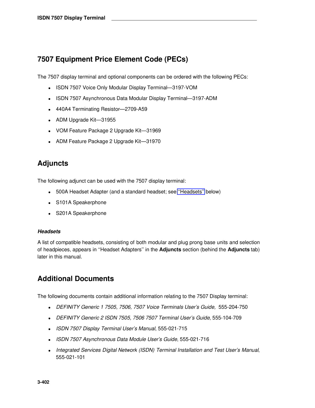 AT&T System 85 manual 402 