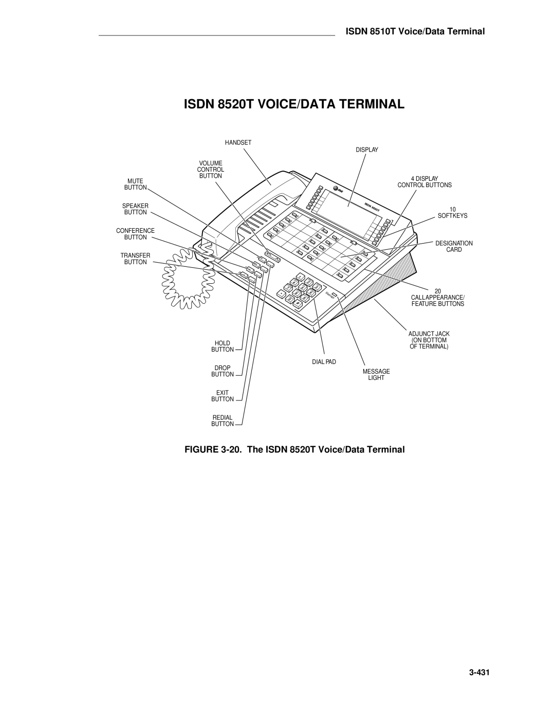 AT&T System 85 manual Isdn 8520T VOICE/DATA Terminal 