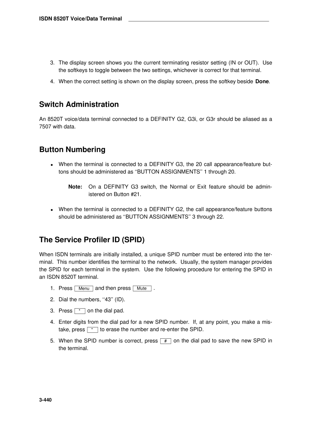 AT&T System 85 manual 440 