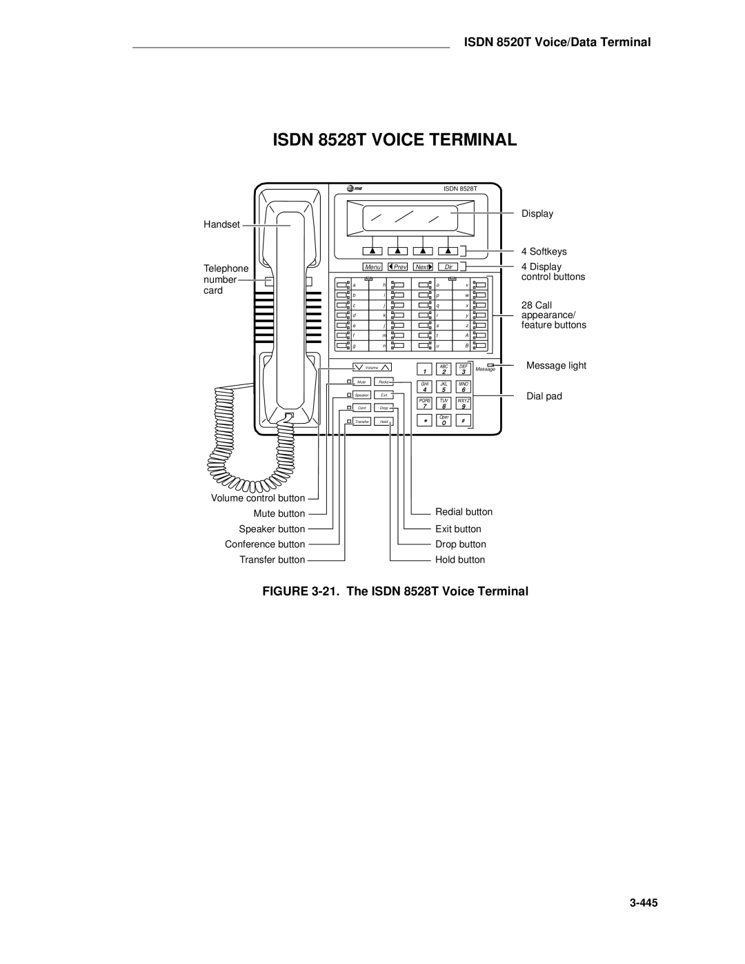 AT&T System 85 manual Isdn 8528T Voice Terminal 