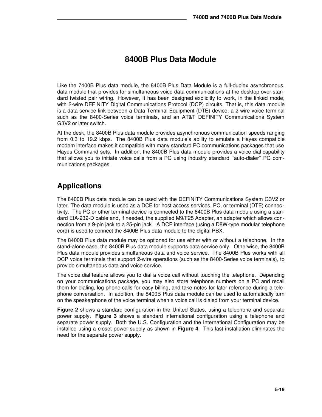 AT&T System 85 manual 8400B Plus Data Module, Applications 