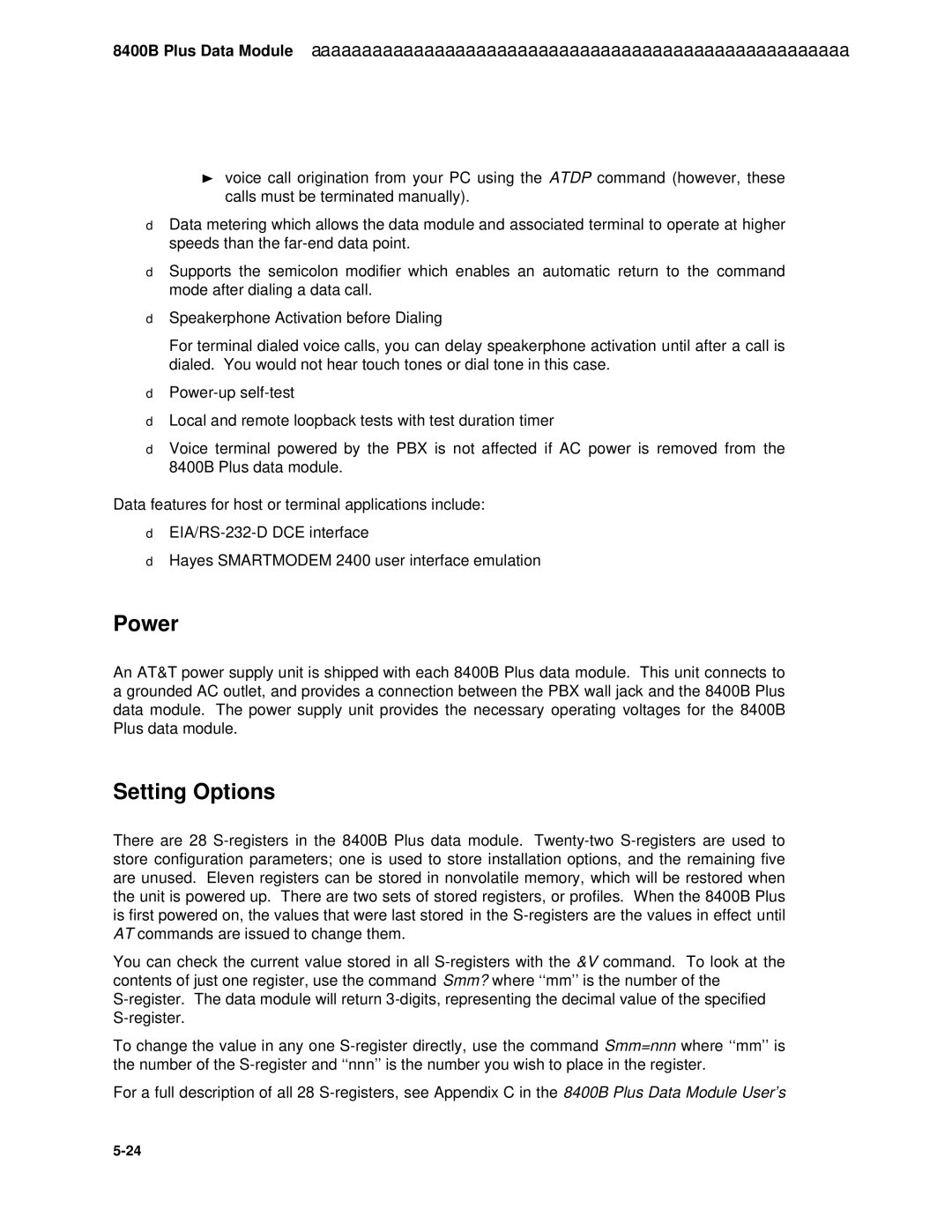 AT&T System 85 manual Power 