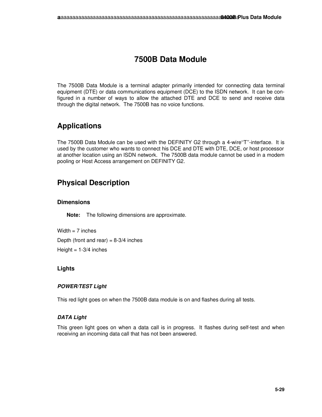 AT&T System 85 manual 7500B Data Module, Applications 