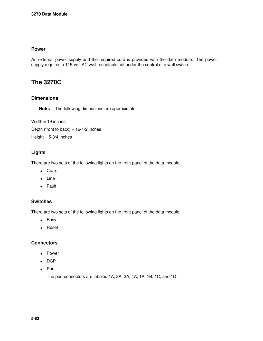 AT&T System 85 manual 3270C, Power 