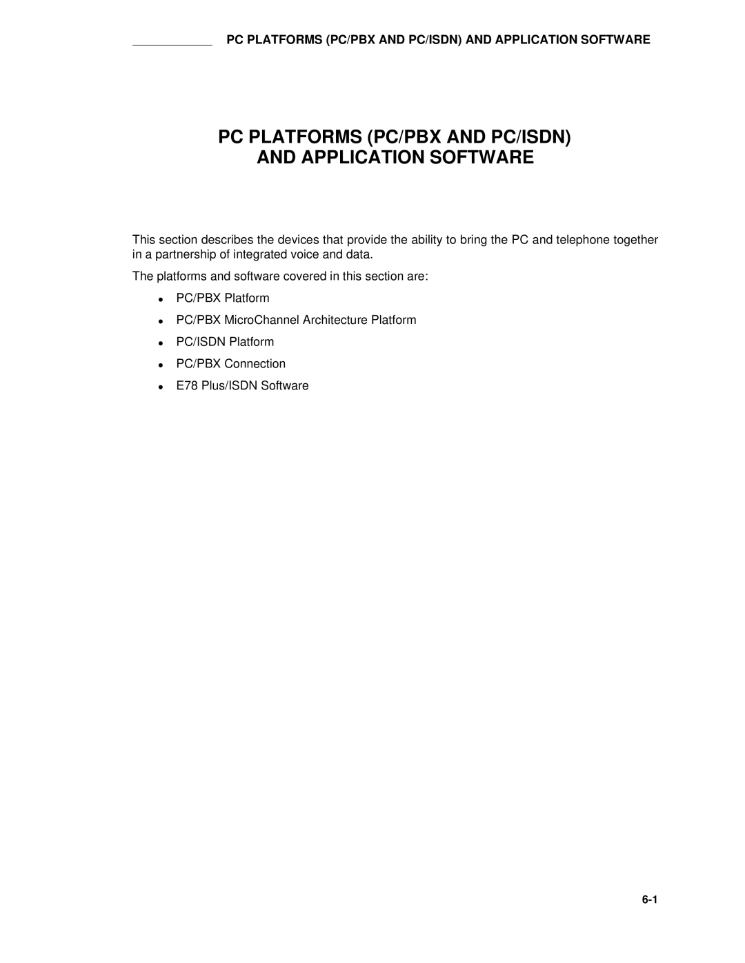 AT&T System 85 manual PC Platforms PC/PBX and PC/ISDN Application Software 