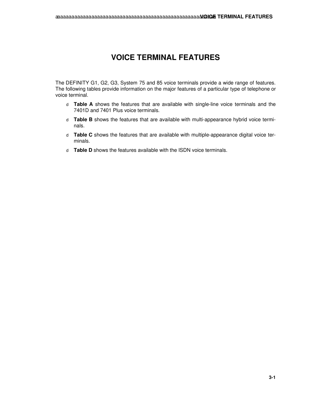 AT&T System 85 manual Voice Terminal Features 