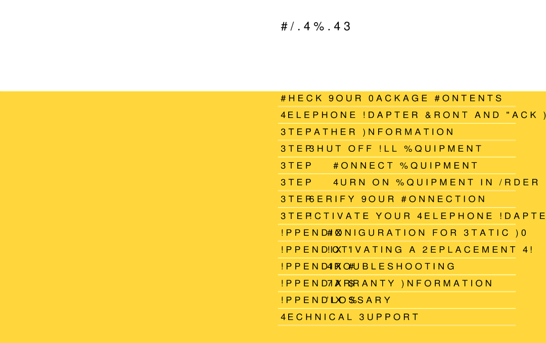 AT&T Telephone Adapter manual Contents 