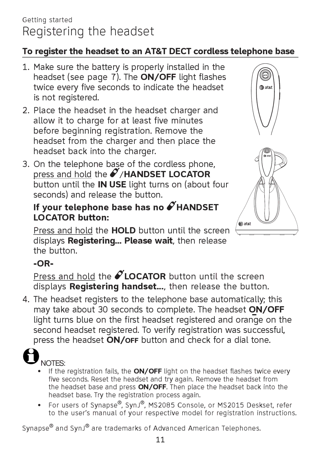 AT&T TL 7600 user manual If your telephone base has no Handset Locator button 