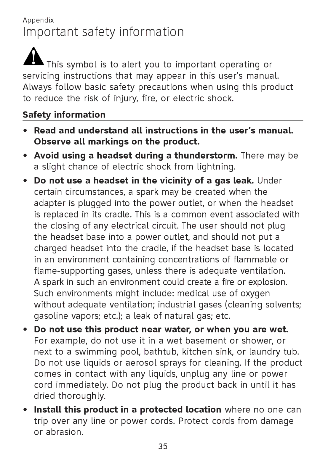 AT&T TL 7600 user manual Important safety information 