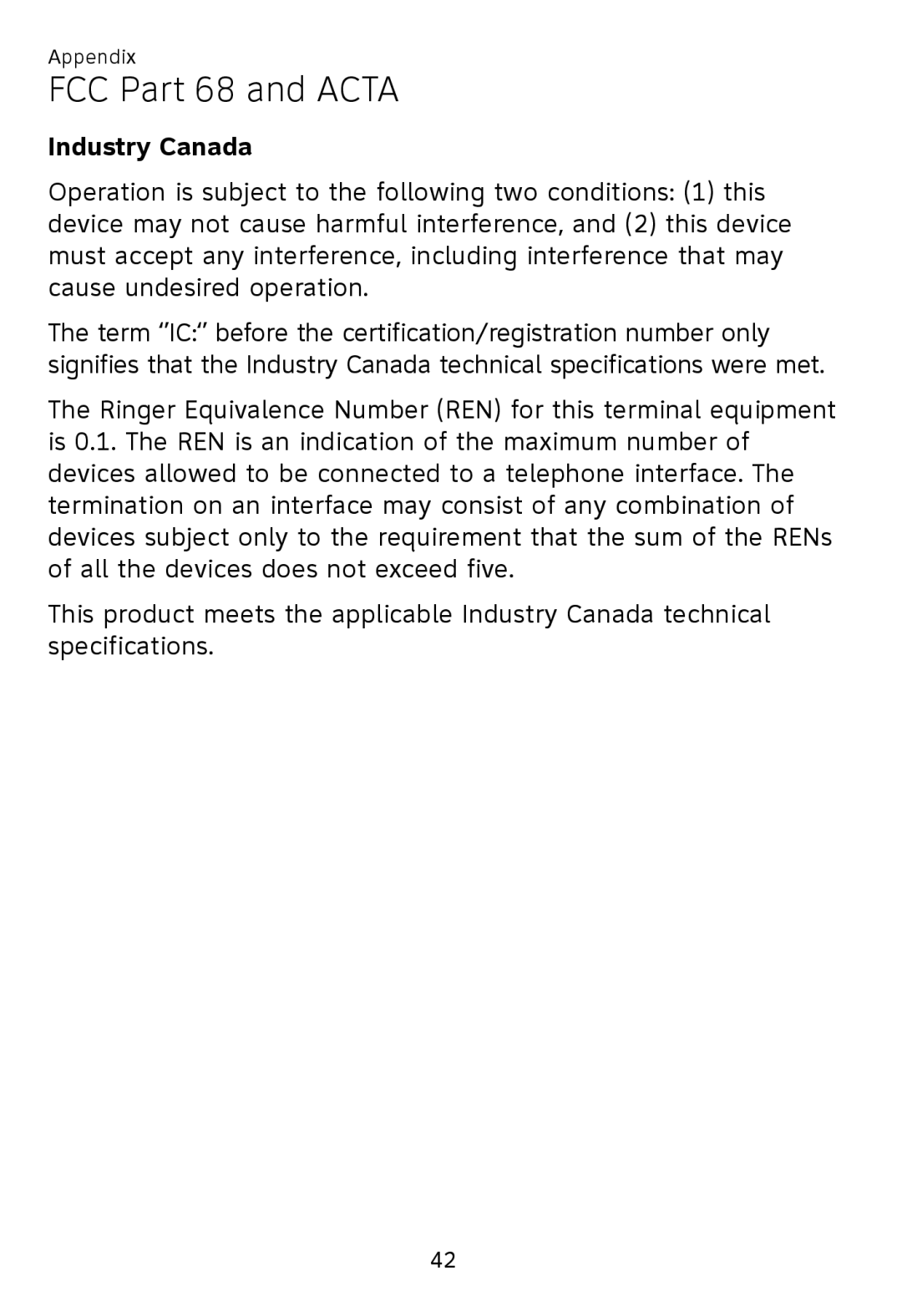 AT&T TL 7600 user manual Industry Canada 