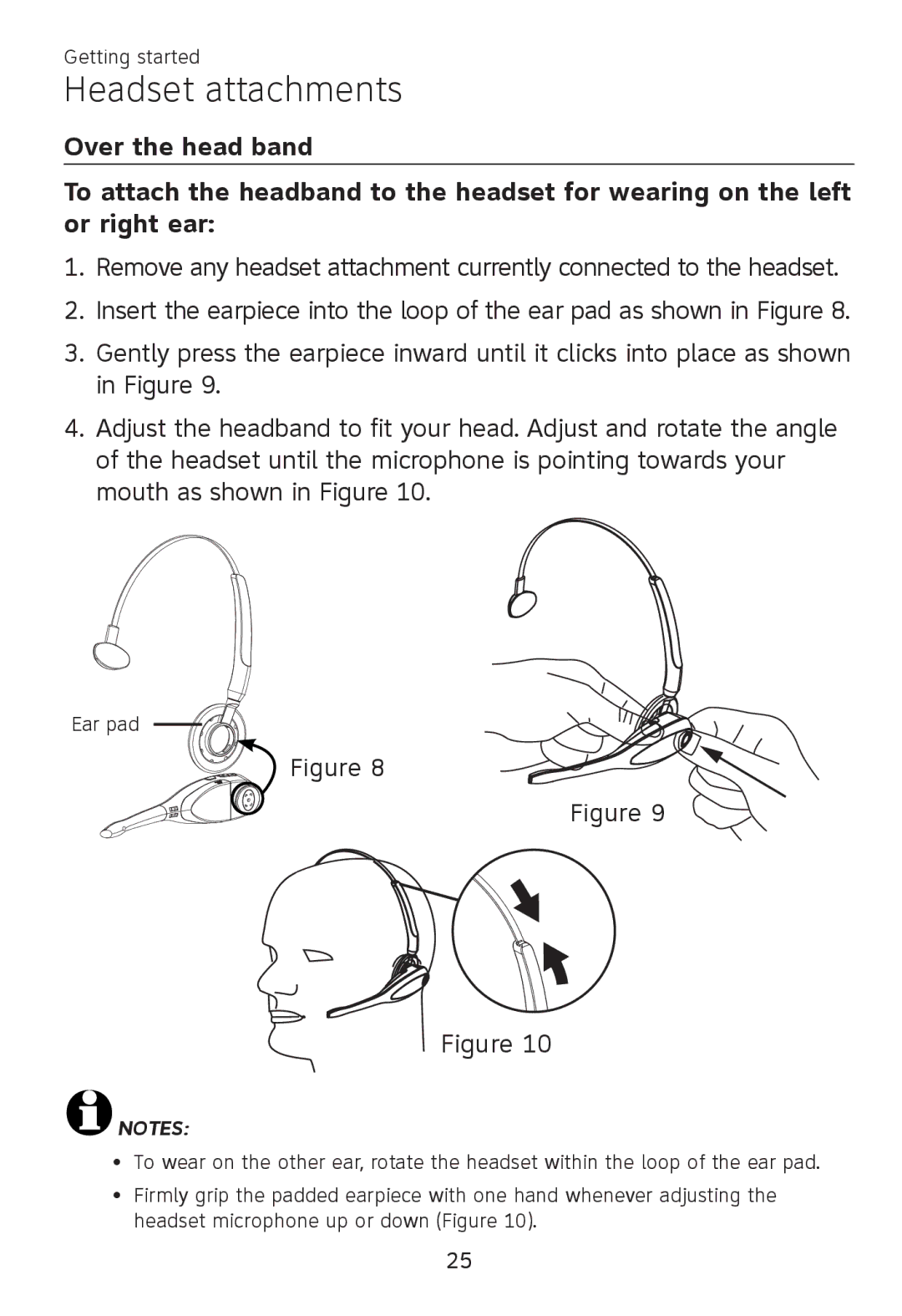 AT&T TL 7610 user manual Headset attachments 