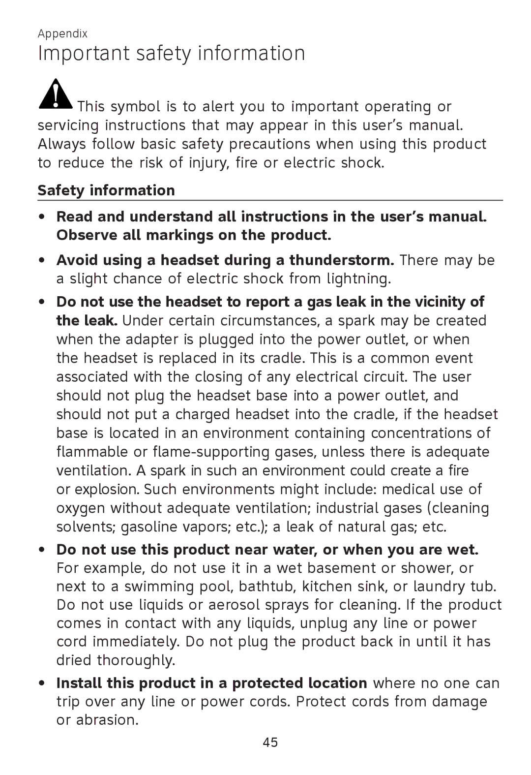 AT&T TL 7610 user manual Important safety information 