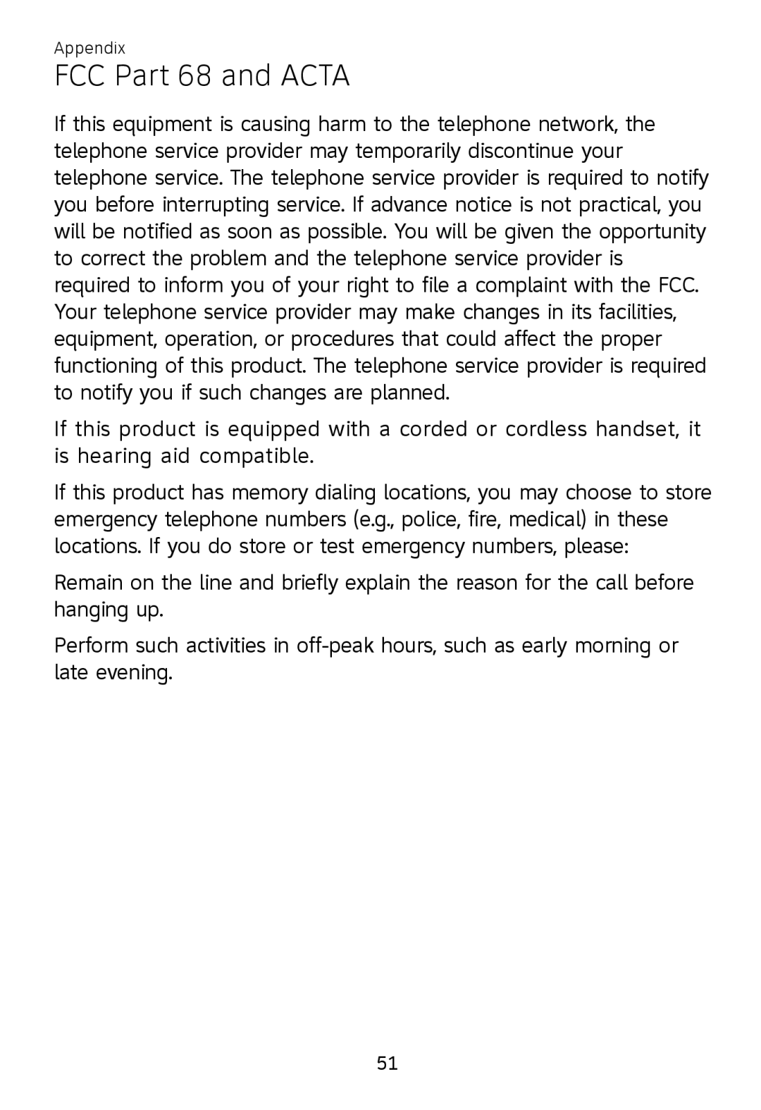 AT&T TL 7610 user manual FCC Part 68 and Acta 