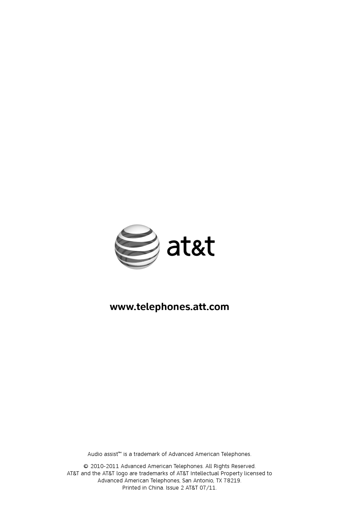 AT&T TL32250, TL32350 quick start 