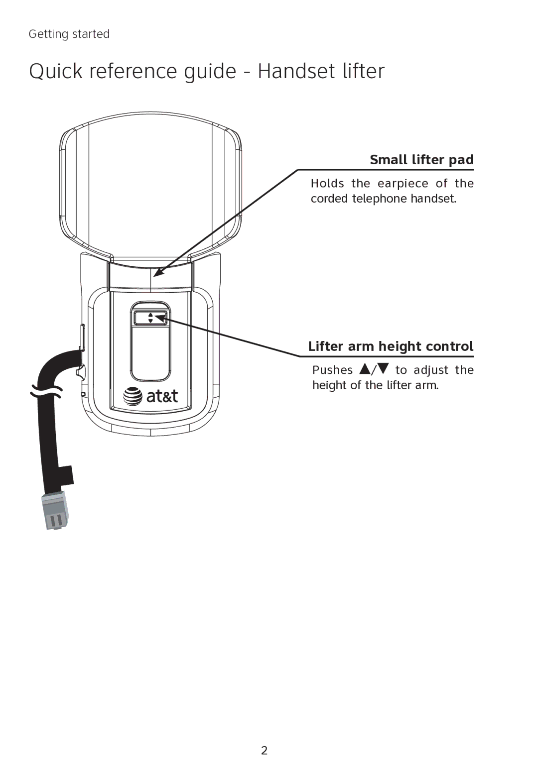 AT&T TL7000 user manual Small lifter pad 