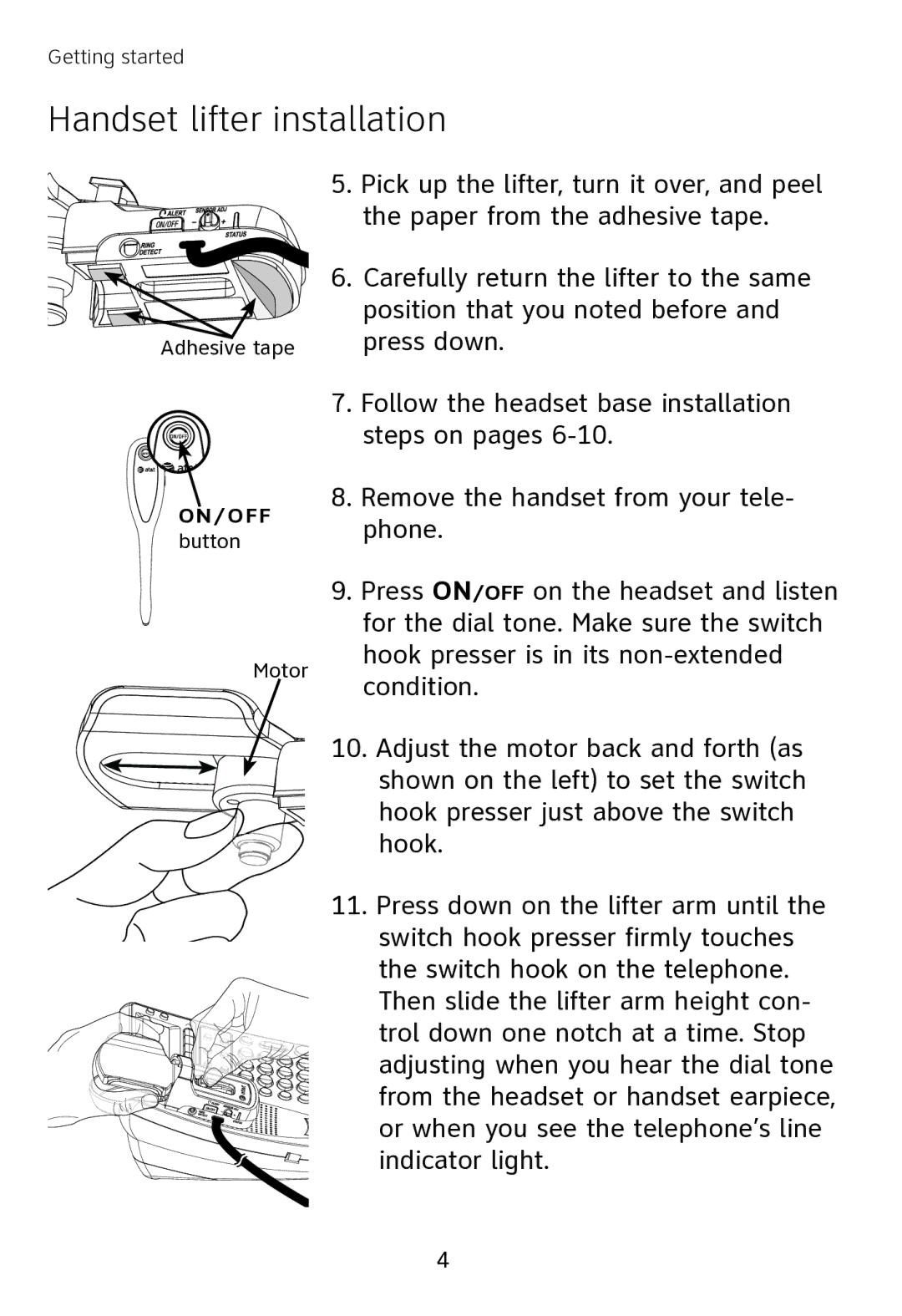 AT&T TL7000 user manual Press down 