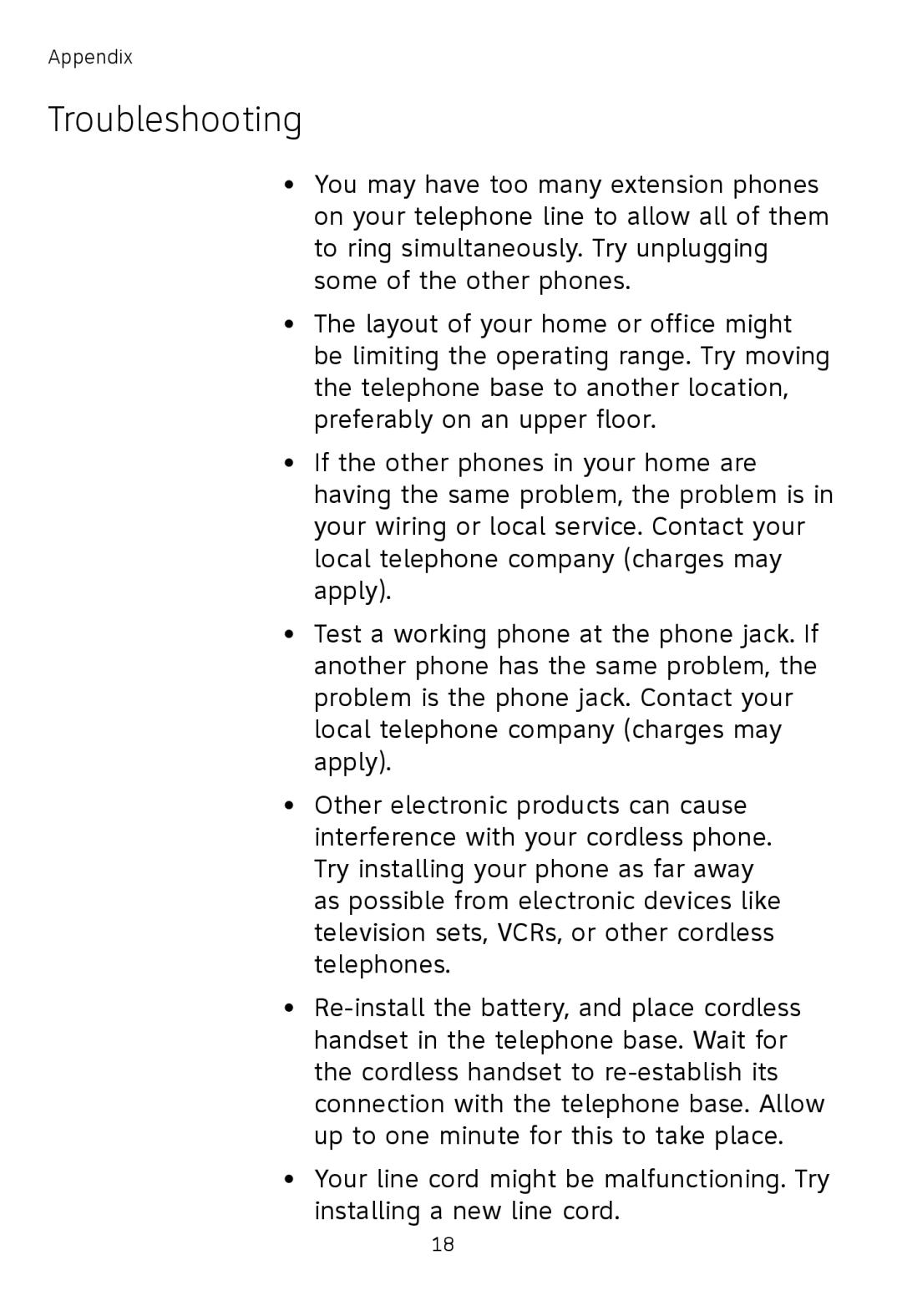 AT&T TL72108, TL71108, TL71208 user manual Troubleshooting 