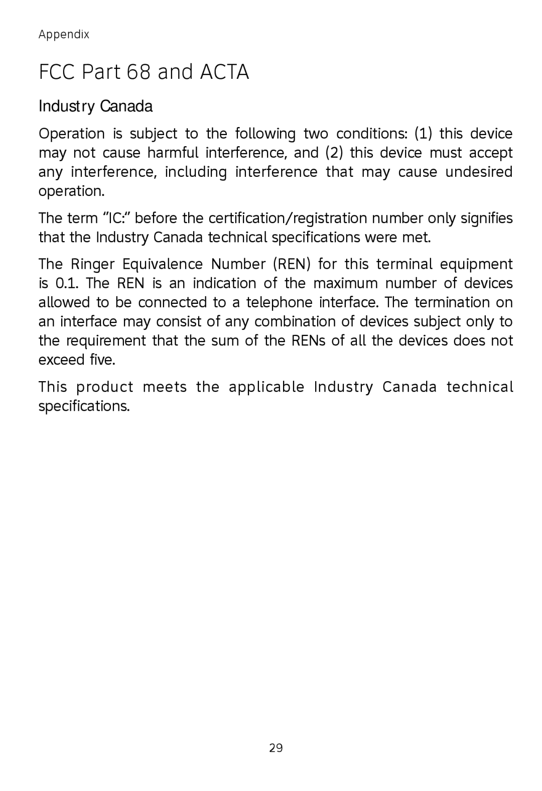 AT&T TL71108, TL72108, TL71208 user manual Industry Canada 