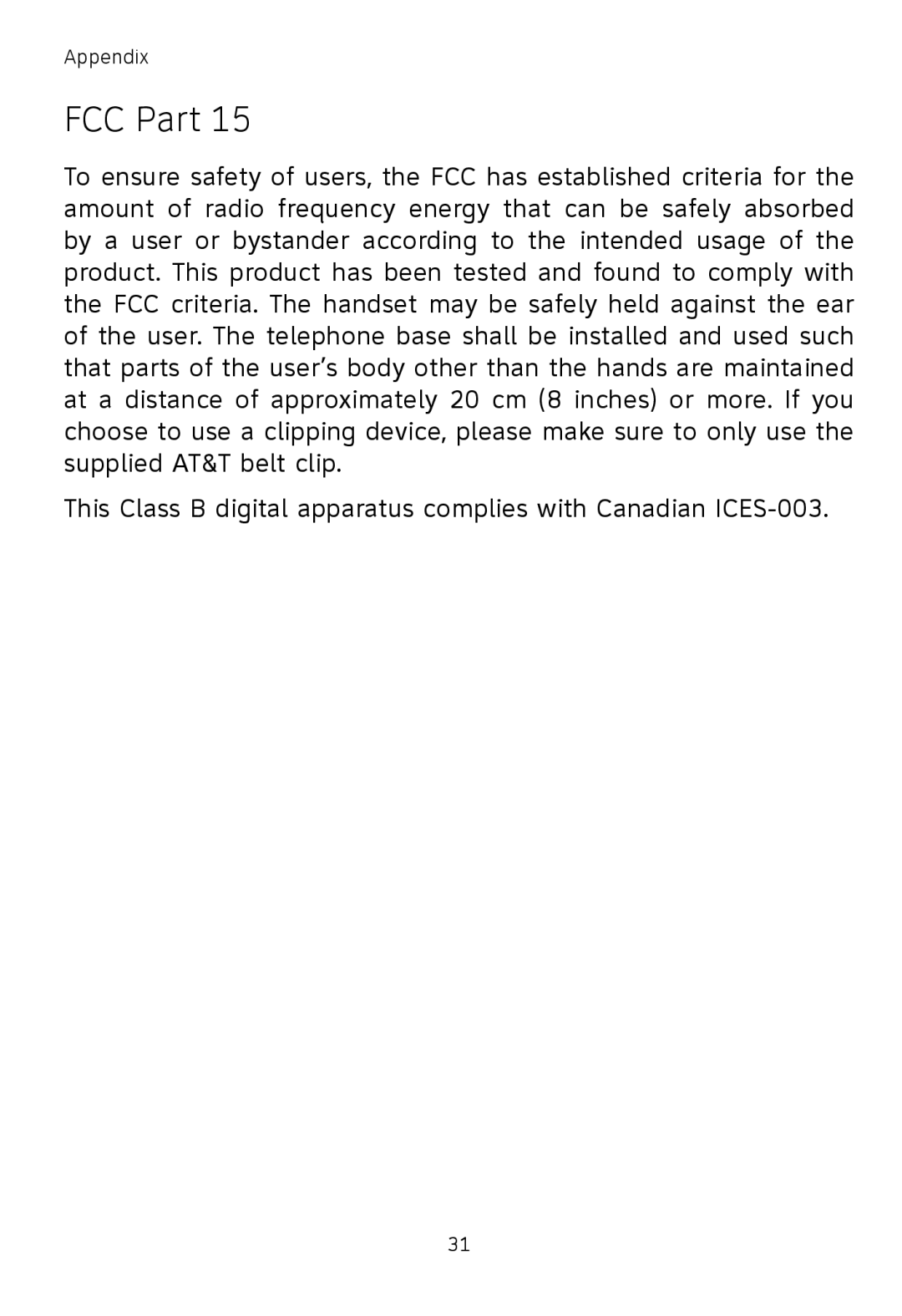 AT&T TL71208, TL71108, TL72108 user manual FCC Part 