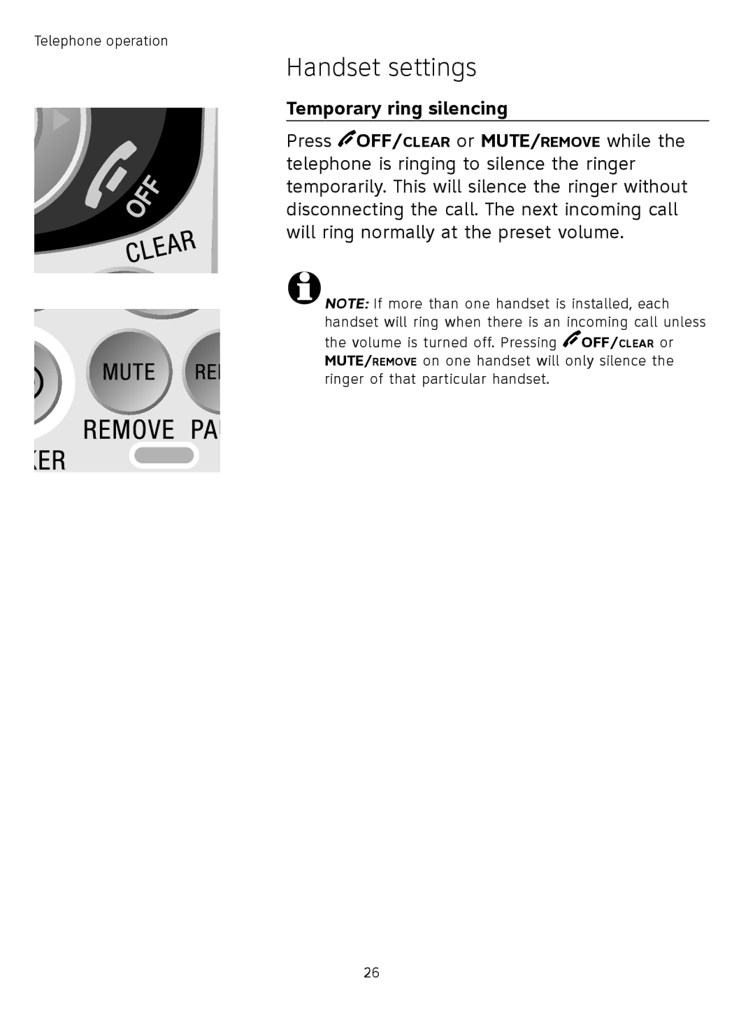 AT&T TL71308 user manual Temporary ring silencing 