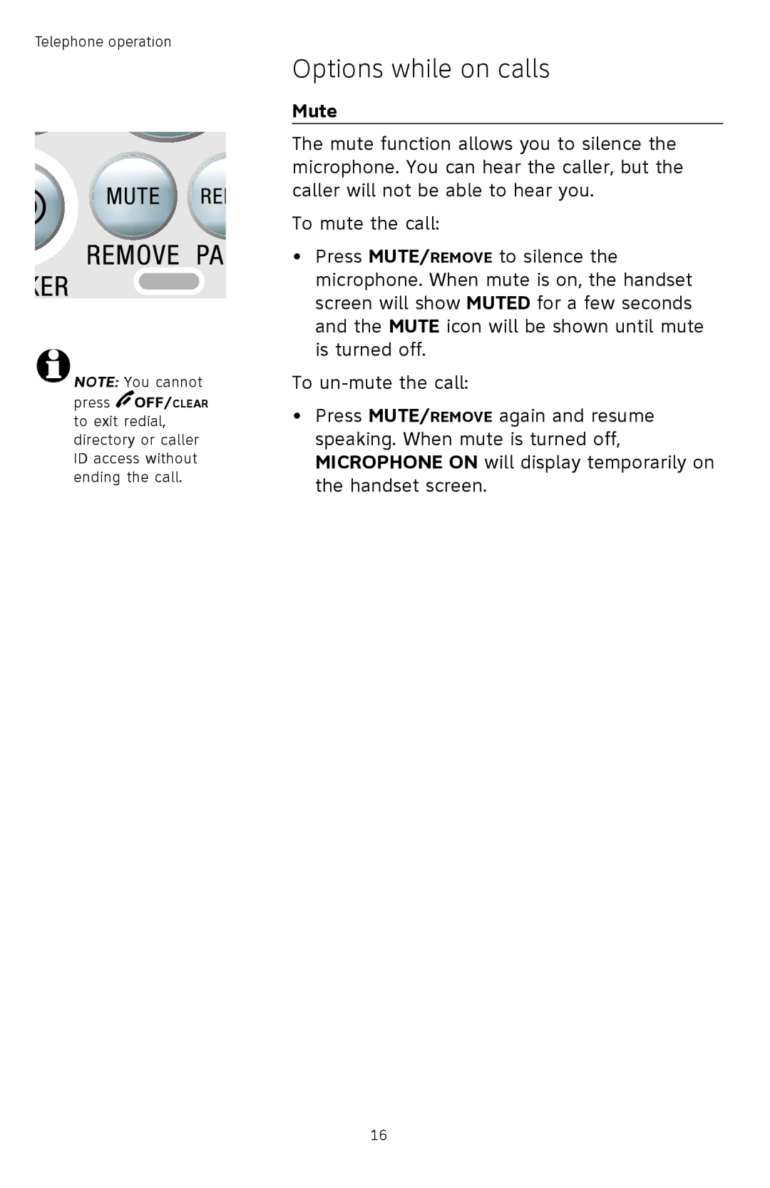 AT&T TL72408 user manual Mute 