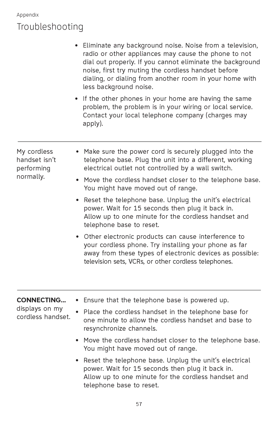 AT&T TL72408 user manual Connecting 