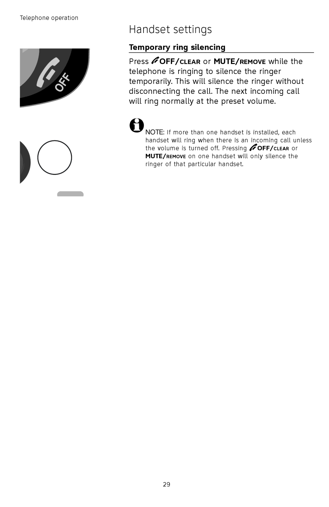 AT&T TL 74208, TL74458, TL74308, TL74358, TL74408, TL74258 user manual Temporary ring silencing 