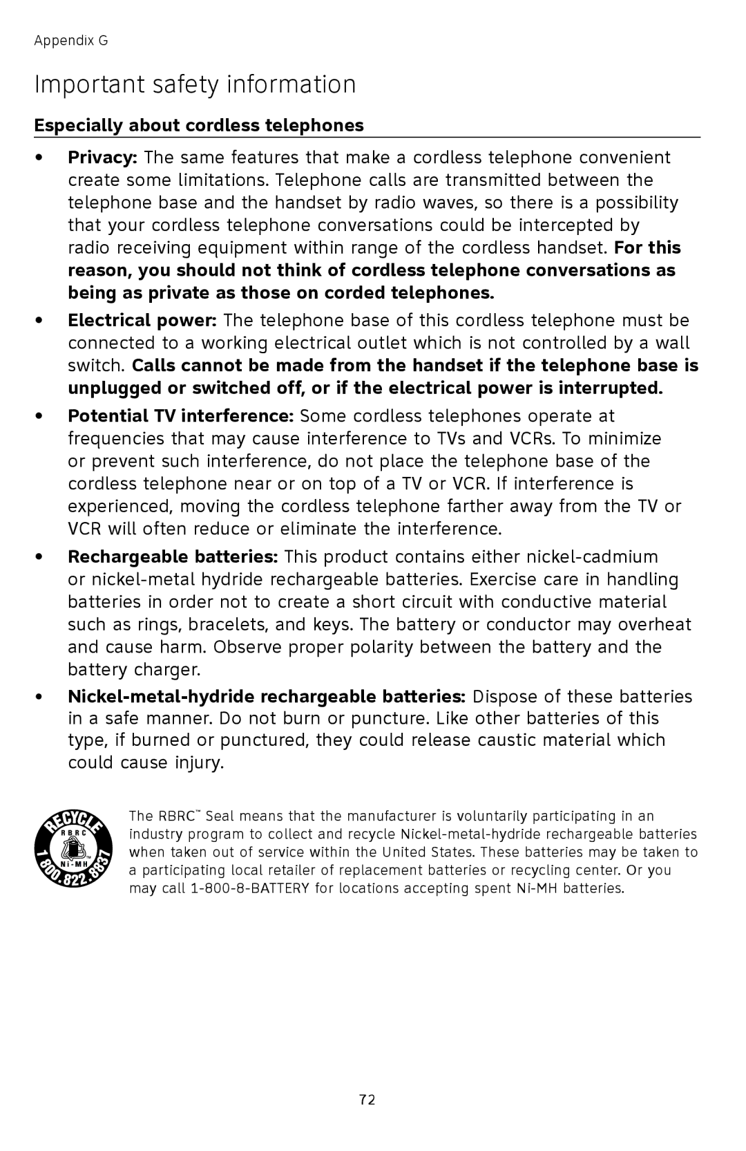 AT&T TL74258, TL74458, TL74308, TL74358, TL74408, TL 74208 user manual Especially about cordless telephones 