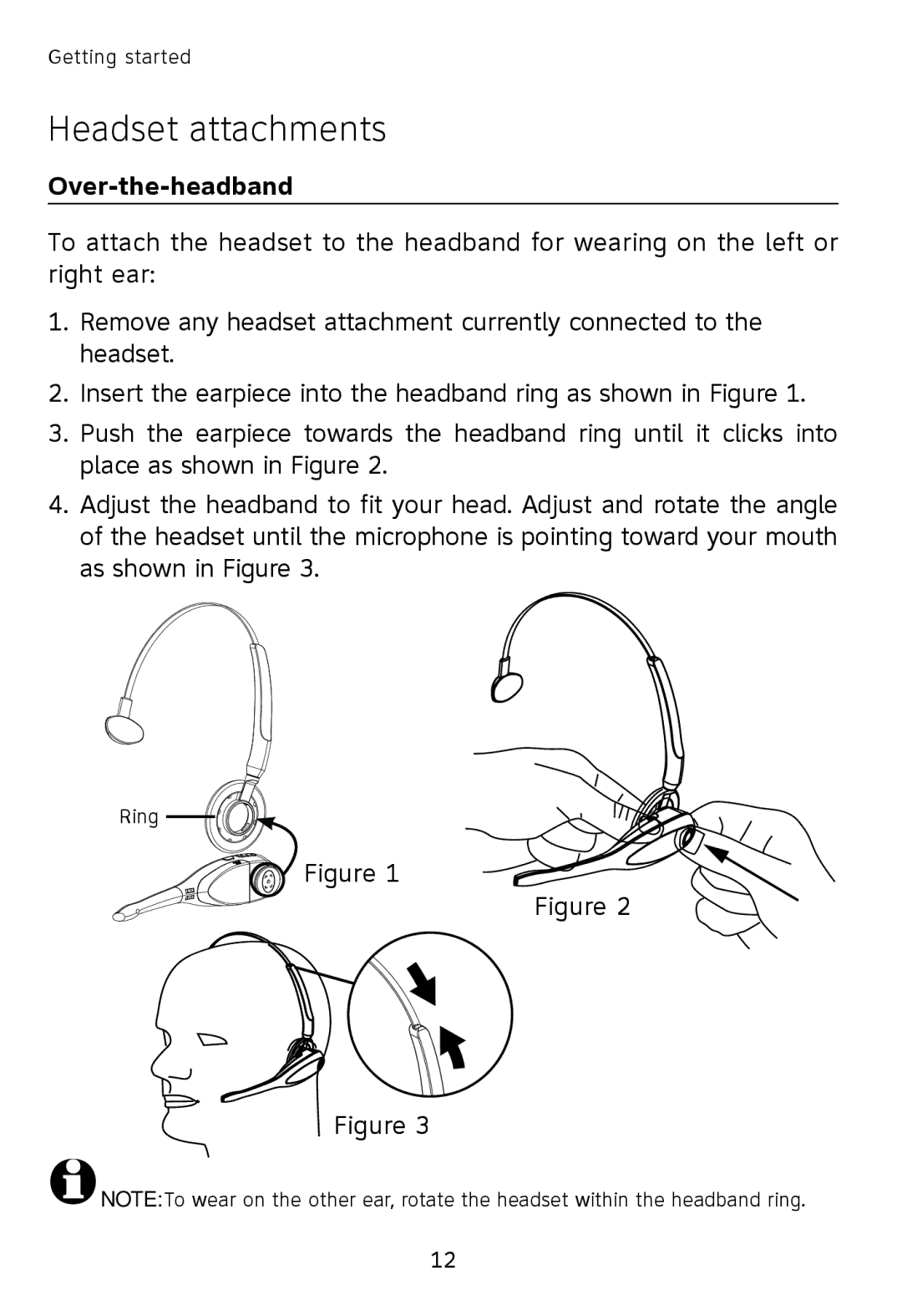 AT&T TL7600 user manual Over-the-headband 