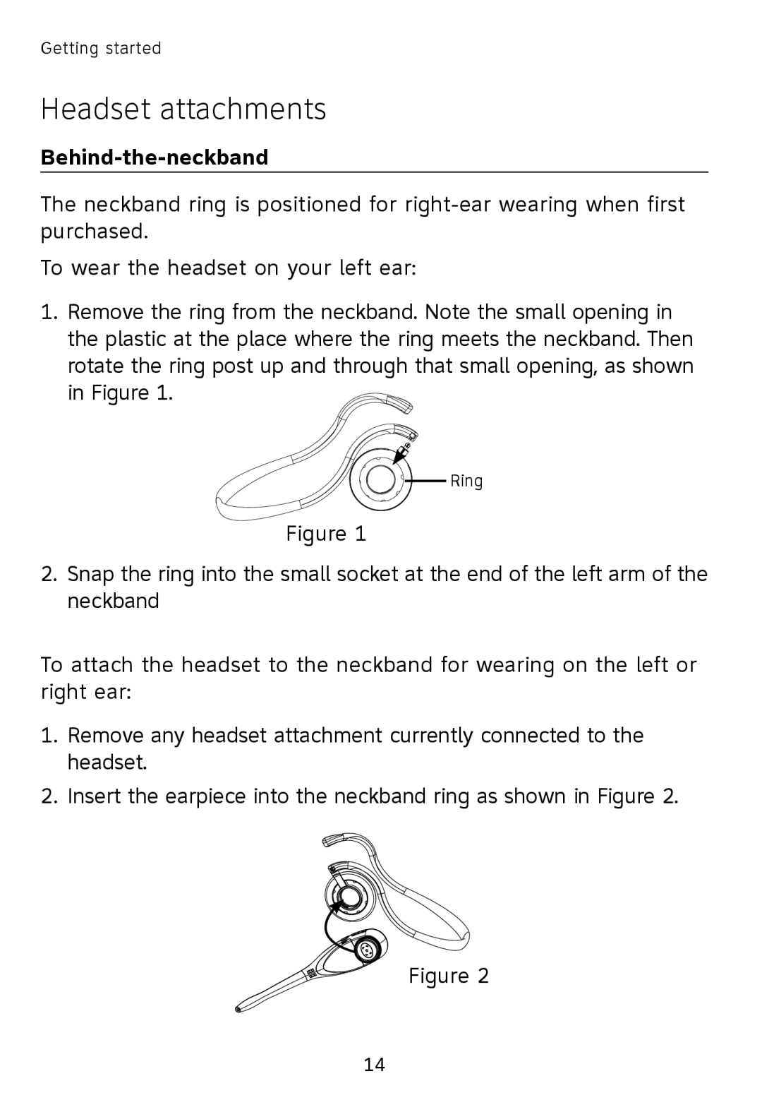 AT&T TL7600 user manual Behind-the-neckband 