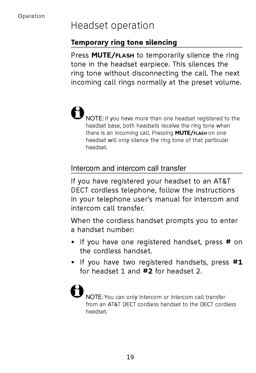 AT&T TL7600 user manual Temporary ring tone silencing, Intercom and intercom call transfer 